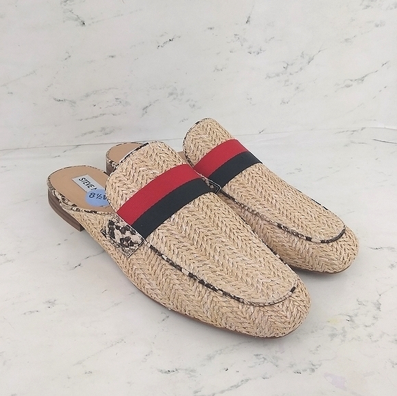 NEW Steve Madden Raffia Snake Loafer Mule - Picture 5 of 8